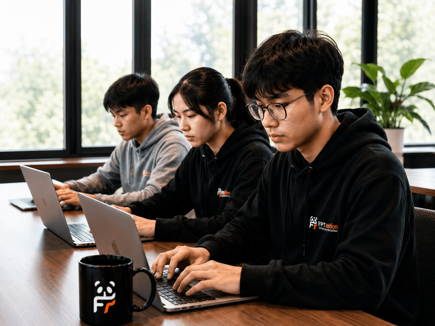Bootcamp students learning coding